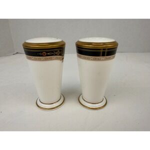 Vintage Noritake 9758 Gold and Sable Bone China Salt and Pepper Shakers